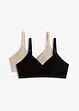 Gepolstertes Bralette ohne Bügel mit Bio-Baumwolle (2er Pack), bonprix