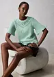 Ajour-Pullover mit Leinenanteil, bonprix