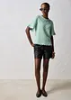 Ajour-Pullover mit Leinenanteil, bonprix