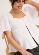 Blouse à manches bouffantes et encolure boutonnée, bonprix