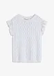Top en maille aspect crochet avec dentelle, bonprix