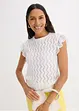 Top en maille aspect crochet avec dentelle, bonprix