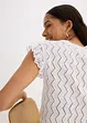 Top en maille aspect crochet avec dentelle, bonprix