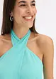Neckholder-Blusentop aus strukturierter Viskose, bonprix