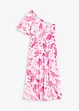 bedrucktes One-Shoulder-Kleid aus strukturierter Viskose, bonprix