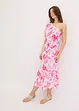 bedrucktes One-Shoulder-Kleid aus strukturierter Viskose, bonprix