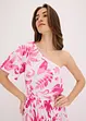 bedrucktes One-Shoulder-Kleid aus strukturierter Viskose, bonprix
