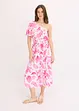 bedrucktes One-Shoulder-Kleid aus strukturierter Viskose, bonprix