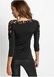Shirt mit Häkeleinsatz und 3/4 Arm, bonprix