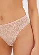 Lot de 3 slips Maxi échancrés en dentelle recyclée, bonprix