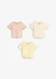 T-Shirts aus Bio-Baumwolle mit Volants (3er Pack), bonprix