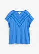 T-shirt 100% lin avec dentelle, bonprix