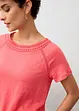 Shirt aus reinem Leinen mit Spitze, bonprix