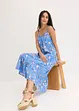 Robe imprimée à fines bretelles en lin mélangé, bonprix