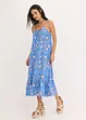 Robe imprimée à fines bretelles en lin mélangé, bonprix