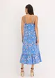 Robe imprimée à fines bretelles en lin mélangé, bonprix