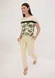 T-shirt imprimé paisley avec un galon de dentelle, bonprix