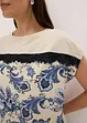 T-shirt imprimé paisley avec un galon de dentelle, bonprix