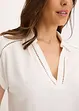 Poloshirt aus Viskose- Pique mit Spitzeneinsatz, bonprix