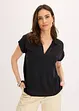 Poloshirt aus Viskose- Pique mit Spitzeneinsatz, bonprix