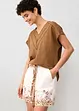 T-shirt 100% lin avec dentelle, bonprix