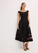 Robe col Bardot avec dentelle et ceinture, bonprix