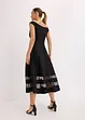 Robe col Bardot avec dentelle et ceinture, bonprix