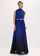 Robe longue en crêpe à col montant et empiècement taille, bonprix