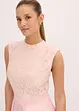 Robe midi en satin brillant avec haut en dentelle, bonprix