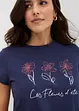 Lot de 2 T-shirts basiques avec imprimé, bonprix
