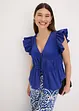 Bluse mit Bindebändern aus reiner Baumwolle, bonprix