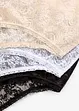 Lot de 3 slips taille haute en dentelle, bonprix
