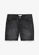 Bermuda en jean extensible à finitions effilochées, loose, bonprix
