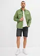 Bermuda en jean extensible à finitions effilochées, loose, bonprix