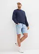 Bermuda en jean à finitions effilochées, loose, bonprix