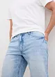 Bermuda en jean à finitions effilochées, loose, bonprix
