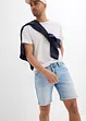 Bermuda en jean à finitions effilochées, loose, bonprix