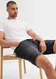 Bermuda en jean extensible à finitions effilochées, loose, bonprix
