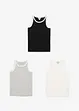Lot de 3 tops en coton, bonprix
