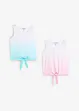 Lot de 2 tops 100% coton, bonprix