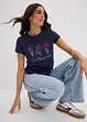 Lot de 2 T-shirts basiques avec imprimé, bonprix