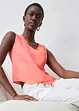Blouse sans manches 100 % lin à encolure croisée, bonprix
