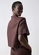 verkürzte Hemdbluse mit Seidenanteil, bonprix