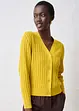 Ajour-Strickjacke mit Leinenanteil, bonprix