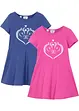 Lot de 2 robes en jersey fille, manches courtes, bonprix