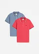Lot de 2 polos en maille piquée 100% coton, bonprix