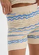 Short en maille aérienne coton et lin, bonprix