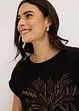 T-shirt en coton avec application de rivets, bonprix