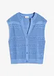 Gilet manches courtes en maille ajourée, bonprix