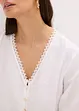 Blouse à empiècement crocheté et franges, bonprix